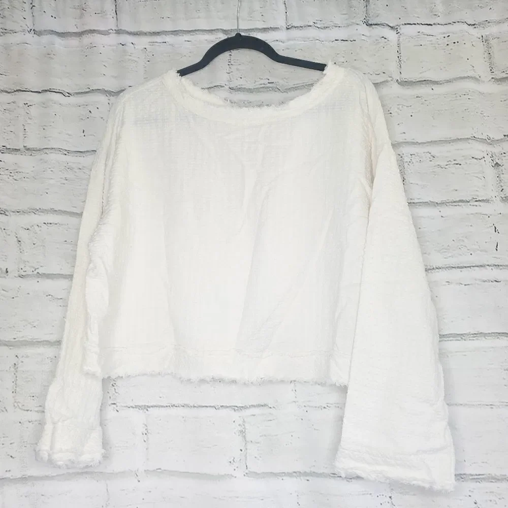 Free people walking in hueco crop sweater